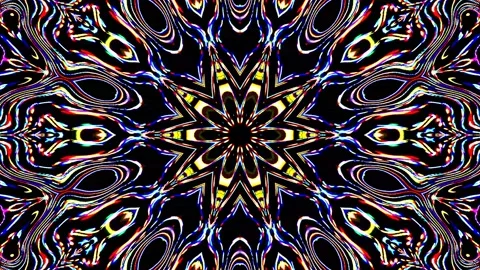 Bright abstract light governing full color, kaleidoscope, black background Stock Footage 179068977