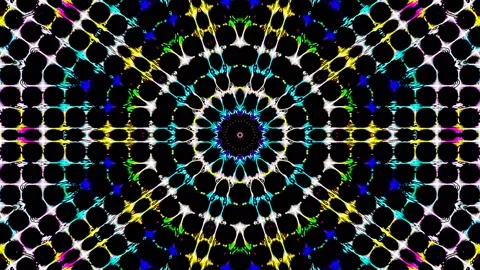 Bright abstract light governing full color, kaleidoscope, black background Stock Footage 180181942