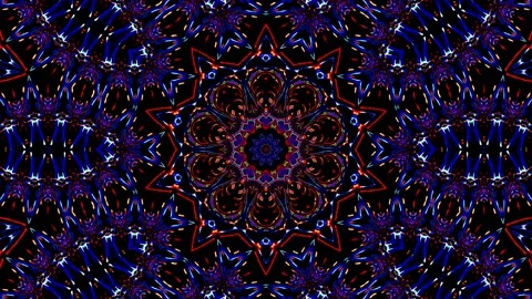 Bright abstract light governing full color, kaleidoscope, black background 스톡 동영상 183017707