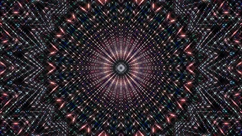 Bright abstract light governing full color, kaleidoscope, black background Stock Footage 184014441