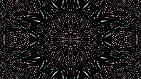 Bright abstract light governing full color, kaleidoscope, black background Stock Footage 185699762