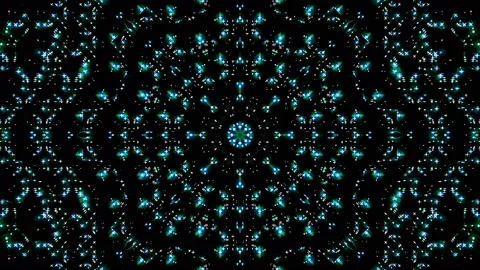 Bright abstract light governing full color, kaleidoscope, black background Stock Footage 189014537