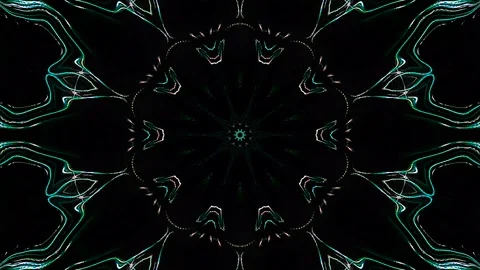 Bright abstract light governing full color, kaleidoscope, black background Stock Footage 189495532
