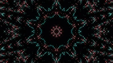 Bright abstract light governing full color, kaleidoscope, black background 스톡 동영상 189876053