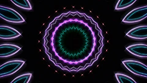 Bright abstract light governing full color, kaleidoscope, black background Stock-Footage 189881237