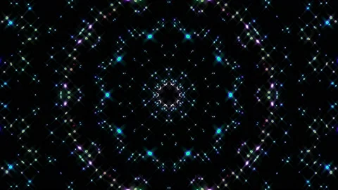 Bright abstract light governing full color, kaleidoscope, black background Stock Footage 191442741