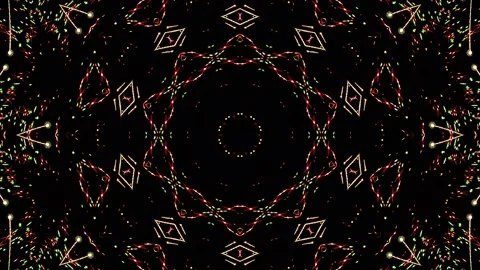Bright abstract light governing full color, kaleidoscope, black background Stock-Footage 191639769