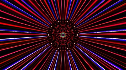 Bright abstract light governing full color, kaleidoscope, black background Stock-Footage 195114948