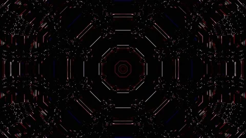 Bright abstract light governing full color, kaleidoscope, black background Stock Footage 204973549