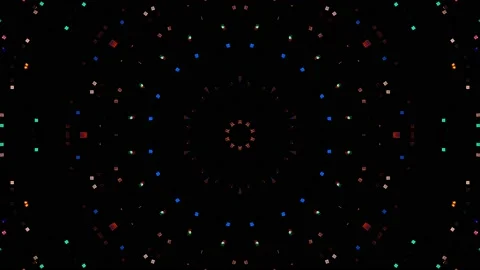 Bright abstract light governing full color, kaleidoscope, black background 스톡 동영상 205024466