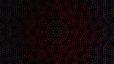 Bright abstract light governing full color, kaleidoscope, black background Video stock 205036493