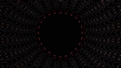 Bright abstract light governing full color, kaleidoscope, black background 스톡 동영상 205554706