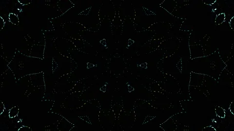 Bright abstract light governing full color, kaleidoscope, black background 스톡 동영상 206728907