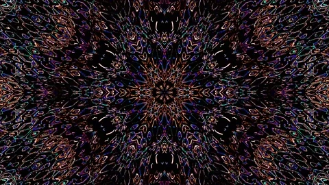 Bright abstract light governing full color, kaleidoscope, black background Stock-Footage 219043984