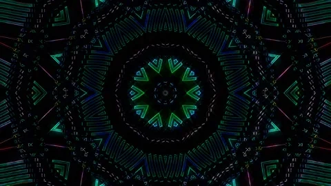 Bright abstract light governing full color, kaleidoscope, black background Stock-Footage 219266473