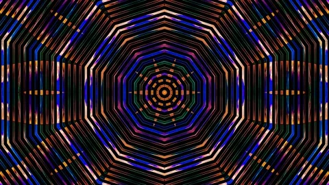 Bright abstract light governing full color, kaleidoscope, black background Stock Footage 221414280