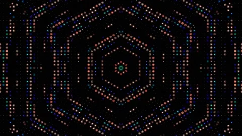 Bright abstract light governing full color, kaleidoscope, black background Stock Footage 223091071