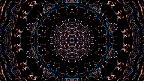 Bright abstract light governing full color, kaleidoscope, black background Stock Footage 225258016