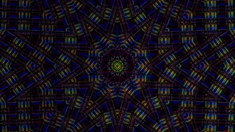 Bright abstract light governing full color, kaleidoscope, black background Stock Footage 225258363