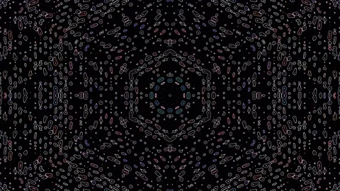 Bright abstract light governing full color, kaleidoscope, black background Video stock 229768353