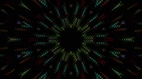 Bright abstract light governing full color, kaleidoscope, black background 스톡 동영상 237116613