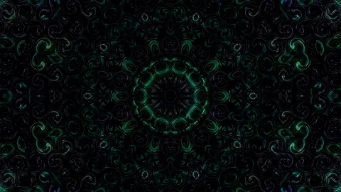 Bright abstract light governing full color, kaleidoscope, black background Video stock 237278029