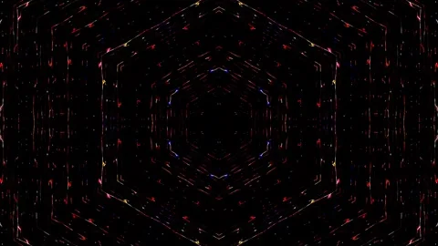 Bright abstract light governing full color, kaleidoscope, black background Stock Footage 248441148