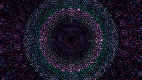 Bright abstract light governing full color, kaleidoscope, black background Stock Footage 249575219