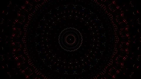 Bright abstract light governing full color, kaleidoscope, black background Video stock 250239106