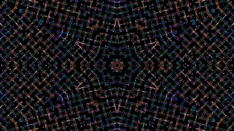 Bright abstract light governing full color, kaleidoscope, black background Stock Footage 252248430