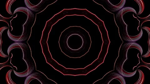 Bright abstract light governing full color, kaleidoscope, black background Stock Footage 252361465
