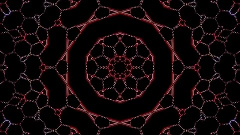 Bright abstract light governing full color, kaleidoscope, black background Stock Footage 252361513