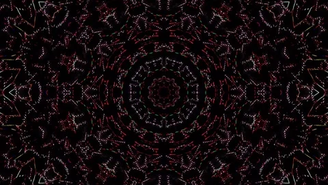Bright abstract light governing full color, kaleidoscope, black background Stock Footage 252431146