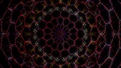 Bright abstract light governing full color, kaleidoscope, black background Stock-Footage 252431782
