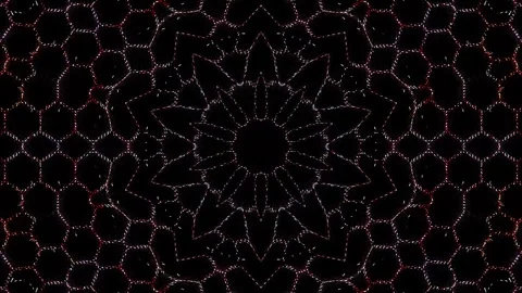 Bright abstract light governing full color, kaleidoscope, black background Stock Footage 252431820