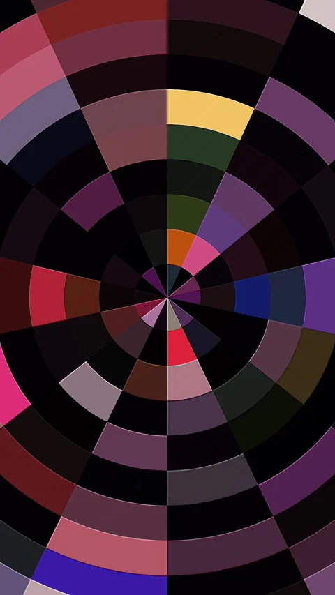 Bright abstract light governing full color, kaleidoscope, black background Video stock 253823215