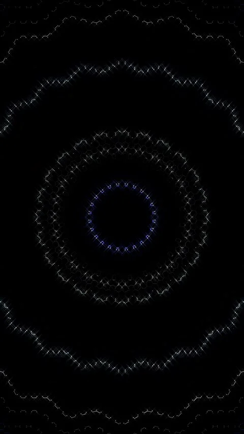 Bright abstract light governing full color, kaleidoscope, black background Stock Footage 257768382