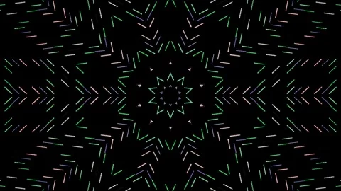 Bright abstract light governing full color, kaleidoscope, black background Video stock 302361477