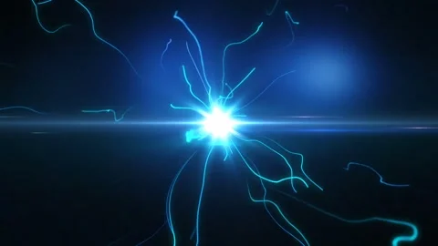 Bright abstract light patterns dance across a dark background Stock Footage 320391860