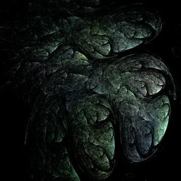 Bright abstract linear background, green digital drawing on black, graphics Stock Illustration