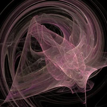 Bright abstract linear background, pink digital drawing on black, graphics Stock Illustration