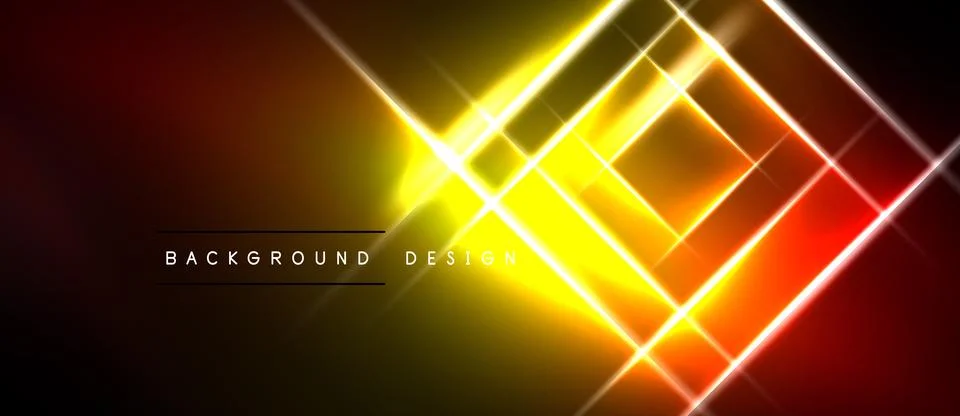 Bright abstract lines create dynamic geometric pattern. Yellow, orange, red.. Stock Illustration
