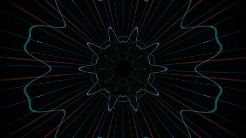 Bright abstract lines creating a circle on a dark backdrop Stock Footage 340368174