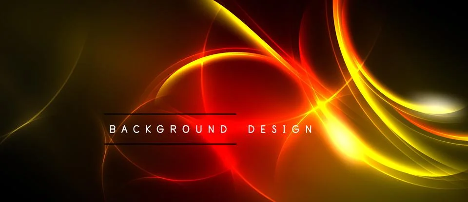 Bright abstract lines form dynamic energy flow. Red, orange, yellow hues Stock Illustration