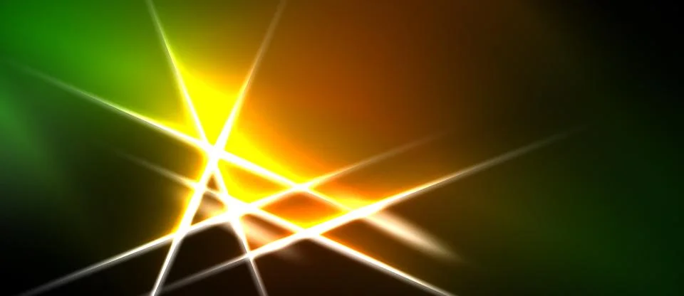 Bright abstract lines intersect. Vivid colors blend, creating dynamic energy. Stock Illustration
