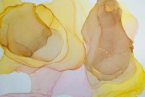 Bright Abstract Liquid. Alcohol Inks Drops. Gold Stock Illustration
