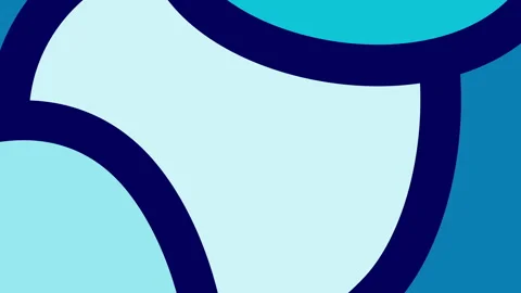 Bright abstract looping animation with yellow, pink, aqua, and bold black Stock Footage 314291659