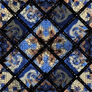 Bright abstract mosaic seamless pattern. Vector background. Endless texture Stock Illustration