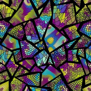 Bright abstract mosaic seamless pattern. Vector background. Endless texture Stock Illustration