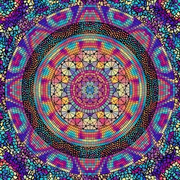 Bright abstract mosaic seamless pattern. Vector background. Endless texture Stock Illustration